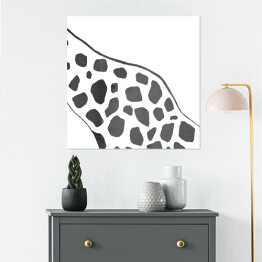 Plakat samoprzylepny Czarno biała żyrafa - akwarela