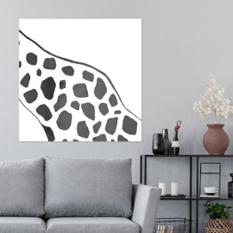 Plakat samoprzylepny Czarno biała żyrafa - akwarela