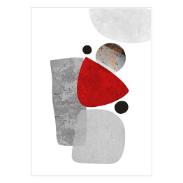 Plakat Czerwono szara abstrakcja