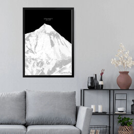 Obraz w ramie Dhaulagiri - minimalistyczne szczyty górskie