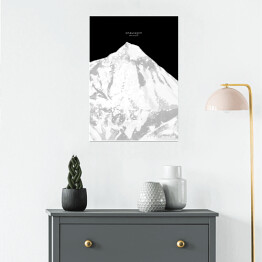 Plakat samoprzylepny Dhaulagiri - minimalistyczne szczyty górskie
