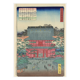 Plakat samoprzylepny Utugawa Hiroshige Wielka Świątynia. Reprodukcja obrazu