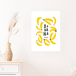 Plakat Ilustracja - banany na białym tle