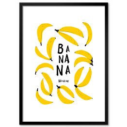 Plakat w ramie Ilustracja - banany na białym tle