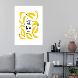 Plakat Ilustracja - banany na białym tle