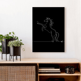 Obraz klasyczny Koń w skoku - czarne konie