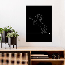 Plakat samoprzylepny Koń w skoku - czarne konie