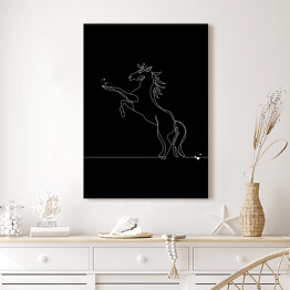 Obraz na płótnie Koń w skoku - czarne konie