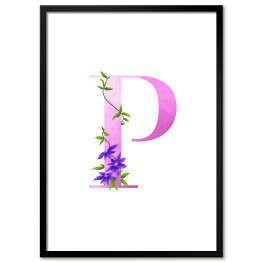 Obraz klasyczny Roślinny alfabet - litera P jak powojnik