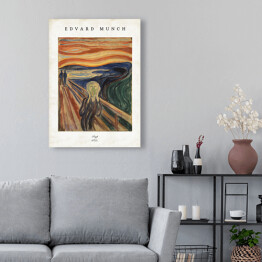 Obraz klasyczny Edvard Munch "Krzyk" - reprodukcja z napisem. Plakat z passe partout