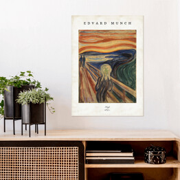 Plakat Edvard Munch "Krzyk" - reprodukcja z napisem. Plakat z passe partout