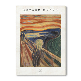 Edvard Munch "Krzyk" - reprodukcja z napisem. Plakat z passe partout