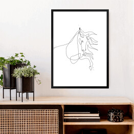 Obraz w ramie Koń z rozwianą grzywą - białe konie