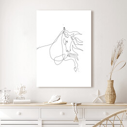 Obraz klasyczny Koń z rozwianą grzywą - białe konie