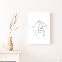 Obraz na płótnie Koń z rozwianą grzywą - białe konie