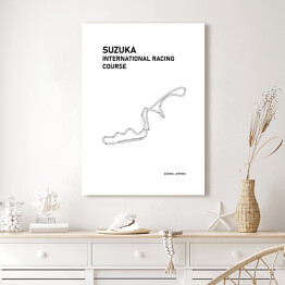 Obraz klasyczny Suzuka International Racing Course - Tory wyścigowe Formuły 1 - białe tło