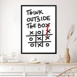 Obraz w ramie Think outside the box - kółko i krzyżyk