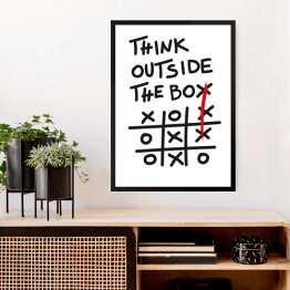 Obraz w ramie Think outside the box - kółko i krzyżyk