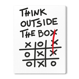 Obraz na płótnie Think outside the box - kółko i krzyżyk