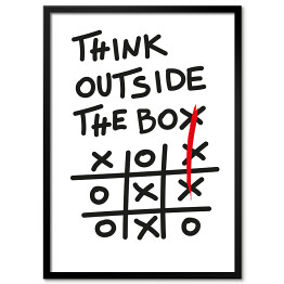 Plakat w ramie Think outside the box - kółko i krzyżyk