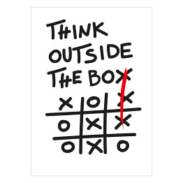 Plakat samoprzylepny Think outside the box - kółko i krzyżyk