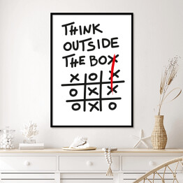 Plakat w ramie Think outside the box - kółko i krzyżyk