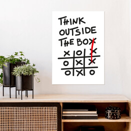 Plakat Think outside the box - kółko i krzyżyk