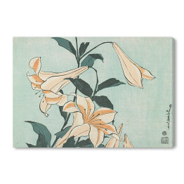 Obraz na płótnie Hokusai Katsushika. Lilie. Reprodukcja