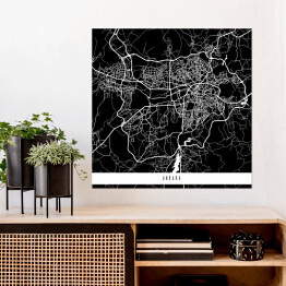 Plakat samoprzylepny Mapy miast świata - Ankara - czarna 
