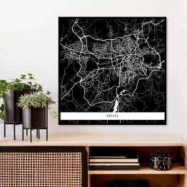 Plakat w ramie Mapy miast świata - Ankara - czarna 