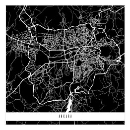 Plakat samoprzylepny Mapy miast świata - Ankara - czarna 