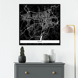 Plakat w ramie Mapy miast świata - Ankara - czarna 