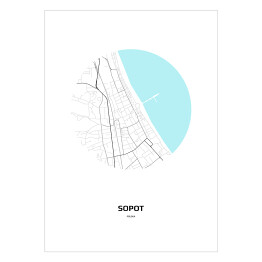 Plakat Mapa Sopotu w kole
