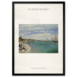 Plakat w ramie Claude Monet "Regata w St. Adresse" - reprodukcja z napisem. Plakat z passe partout