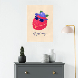 Plakat samoprzylepny Owoce - malina - ilustracja