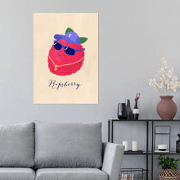 Plakat samoprzylepny Owoce - malina - ilustracja