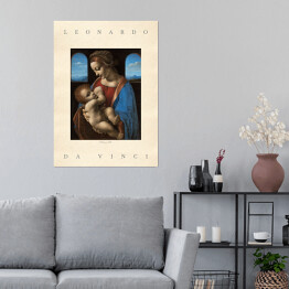 Leonardo da Vinci "Madonna Litta" - reprodukcja z napisem. Plakat z passe partout