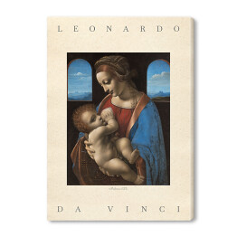 Leonardo da Vinci "Madonna Litta" - reprodukcja z napisem. Plakat z passe partout