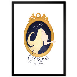 Plakat w ramie Horoskop z kobietą - skorpion