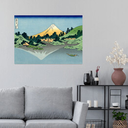 Plakat Hokusai Katsushika "The Fuji reflects in lake Kawaguchi seen from the Misaka Pass in the Kai Province"