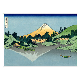 Plakat samoprzylepny Hokusai Katsushika "The Fuji reflects in lake Kawaguchi seen from the Misaka Pass in the Kai Province"