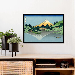 Plakat w ramie Hokusai Katsushika "The Fuji reflects in lake Kawaguchi seen from the Misaka Pass in the Kai Province"
