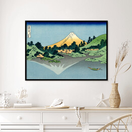 Plakat w ramie Hokusai Katsushika "The Fuji reflects in lake Kawaguchi seen from the Misaka Pass in the Kai Province"