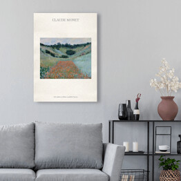 Obraz na płótnie Claude Monet "Pole maków w Hollow w pobliżu Giverny" - reprodukcja z napisem. Plakat z passe partout