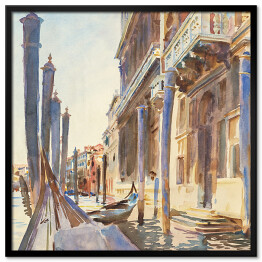 Plakat w ramie John Singer Sargent Gondola Moorings on the Grand Canal Reprodukcja