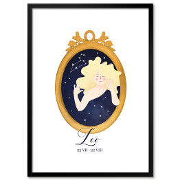 Plakat w ramie Horoskop z kobietą - lew