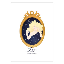 Plakat Horoskop z kobietą - lew