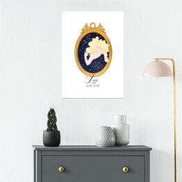 Plakat Horoskop z kobietą - lew