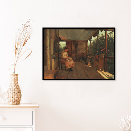 Plakat w ramie Winslow Homer. Dziewczyna łuskająca groszek. Reprodukcja