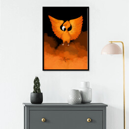 Plakat w ramie Magiczna kura w pomarańczowych kolorach